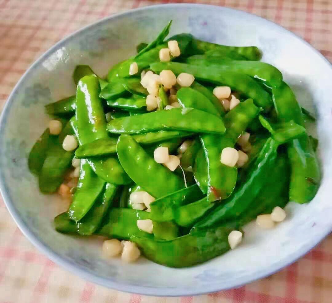 家常菜 荷兰豆炒玉米粒            荷兰豆炒玉米粒的做法