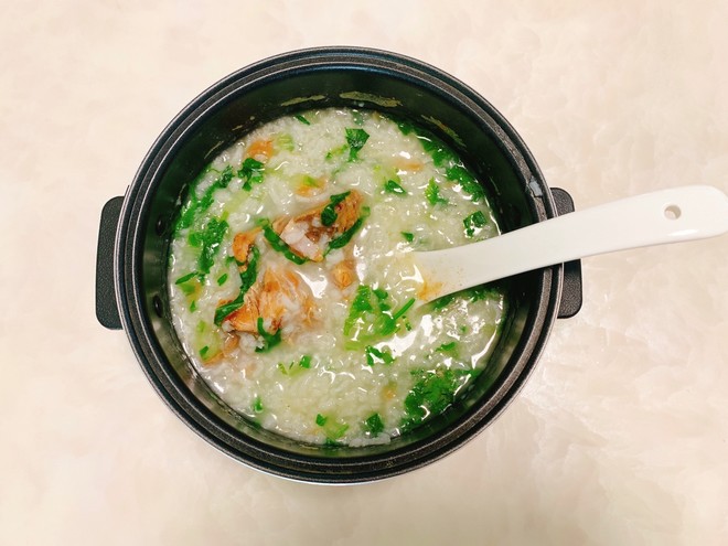 咸骨青菜粥的做法