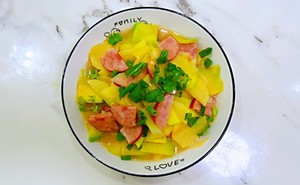 【孕妇食谱】火腿南瓜土豆片,既赏心悦目又营养丰富,美味又下饭~的做法 步骤6
