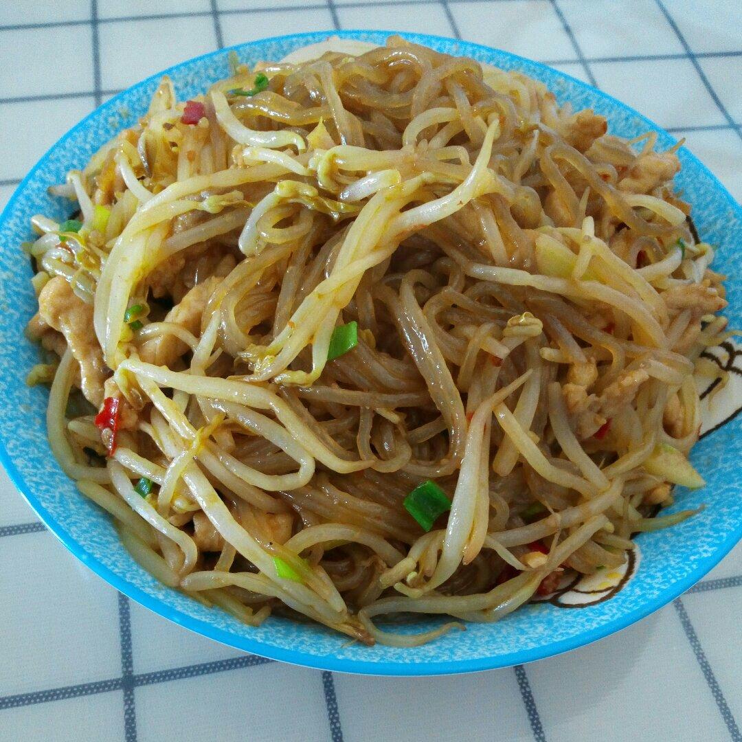 花儿_7做的肉末豆芽炒粉丝