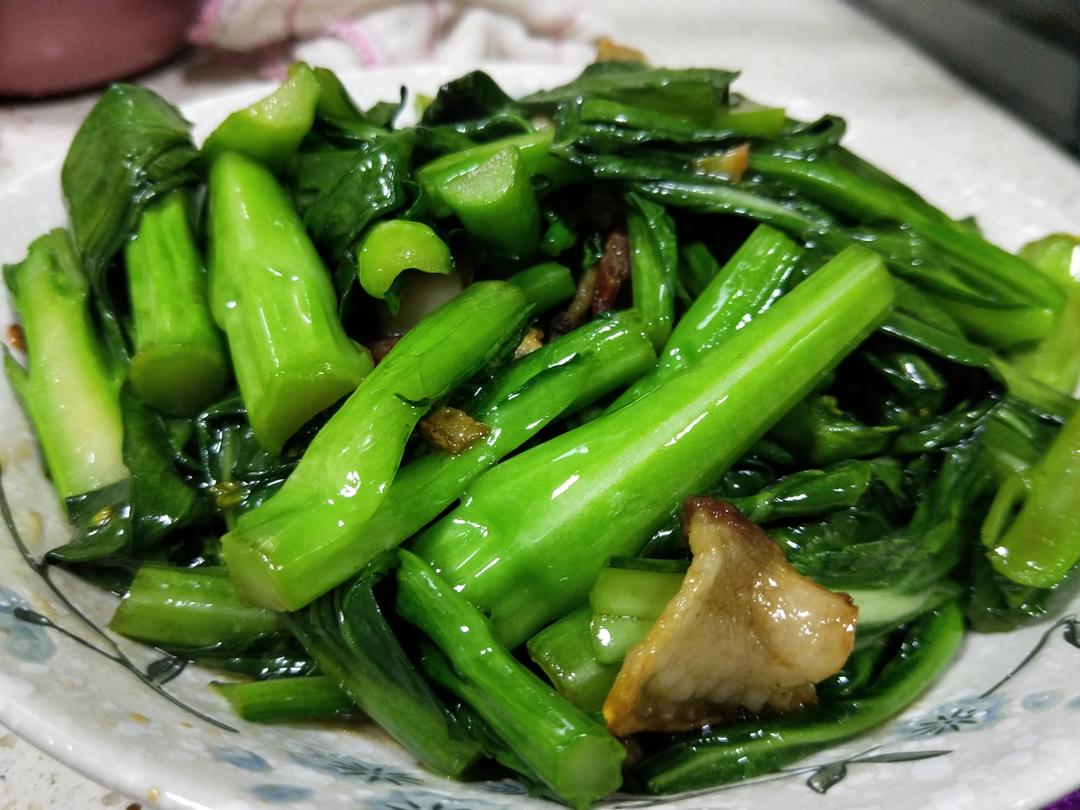 猪油渣炒菜心