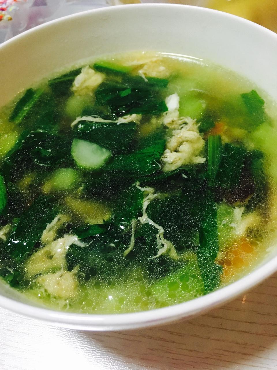 蔬菜汤 李春天儿做的蔬菜汤  赞 鸡蛋,胡萝卜,黄瓜,香菇,香葱,绿色