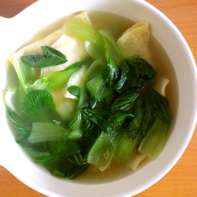 青菜蛋饺汤