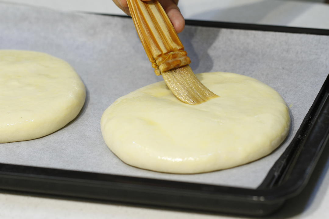 网红爆浆芝士榴莲饼(烤箱版)的做法 步骤9