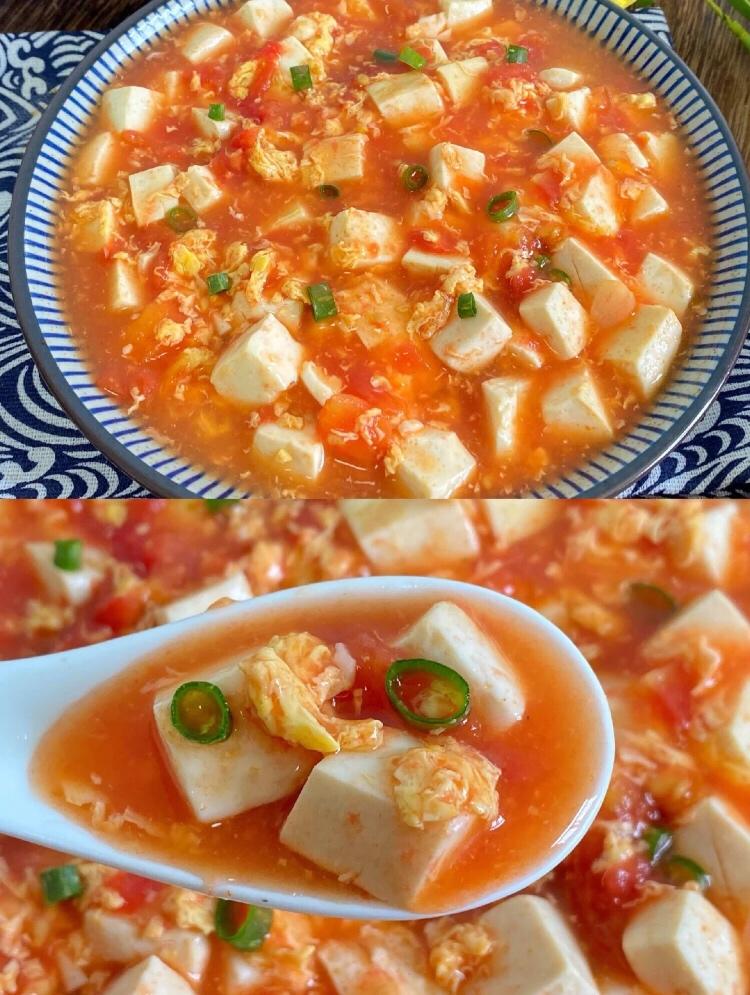 番茄豆腐鸡蛋羹,清淡鲜美