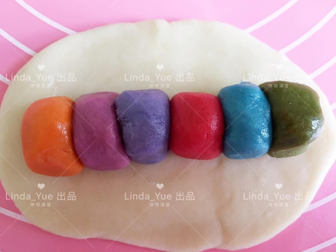 【彩虹蛋黄酥的做法步骤图,彩虹蛋黄酥怎么做好吃】Linda_Yue-制作