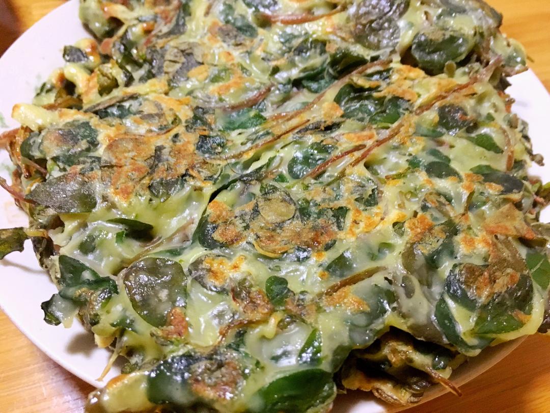 马齿苋鸡蛋饼
