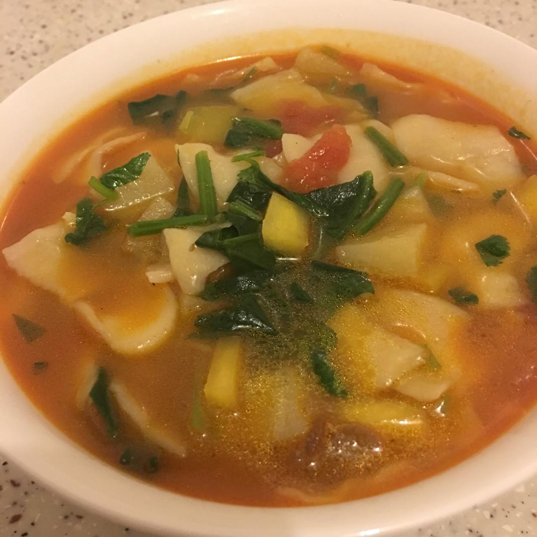 昀书做的新疆揪片子汤饭
