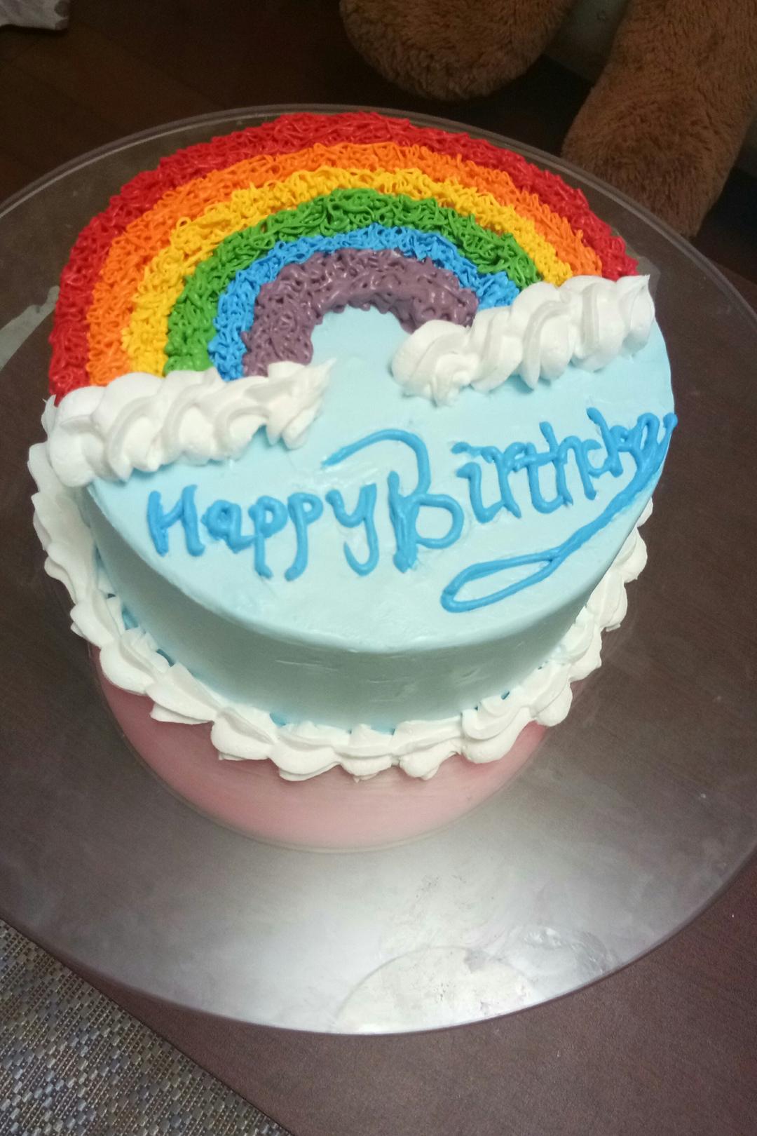 梦境888做的彩虹生日蛋糕