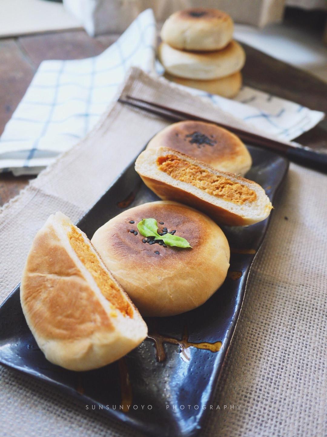 【奶香肉松包【轻卡小食】的做法步骤图】一只有猫病的Sunsun-制作