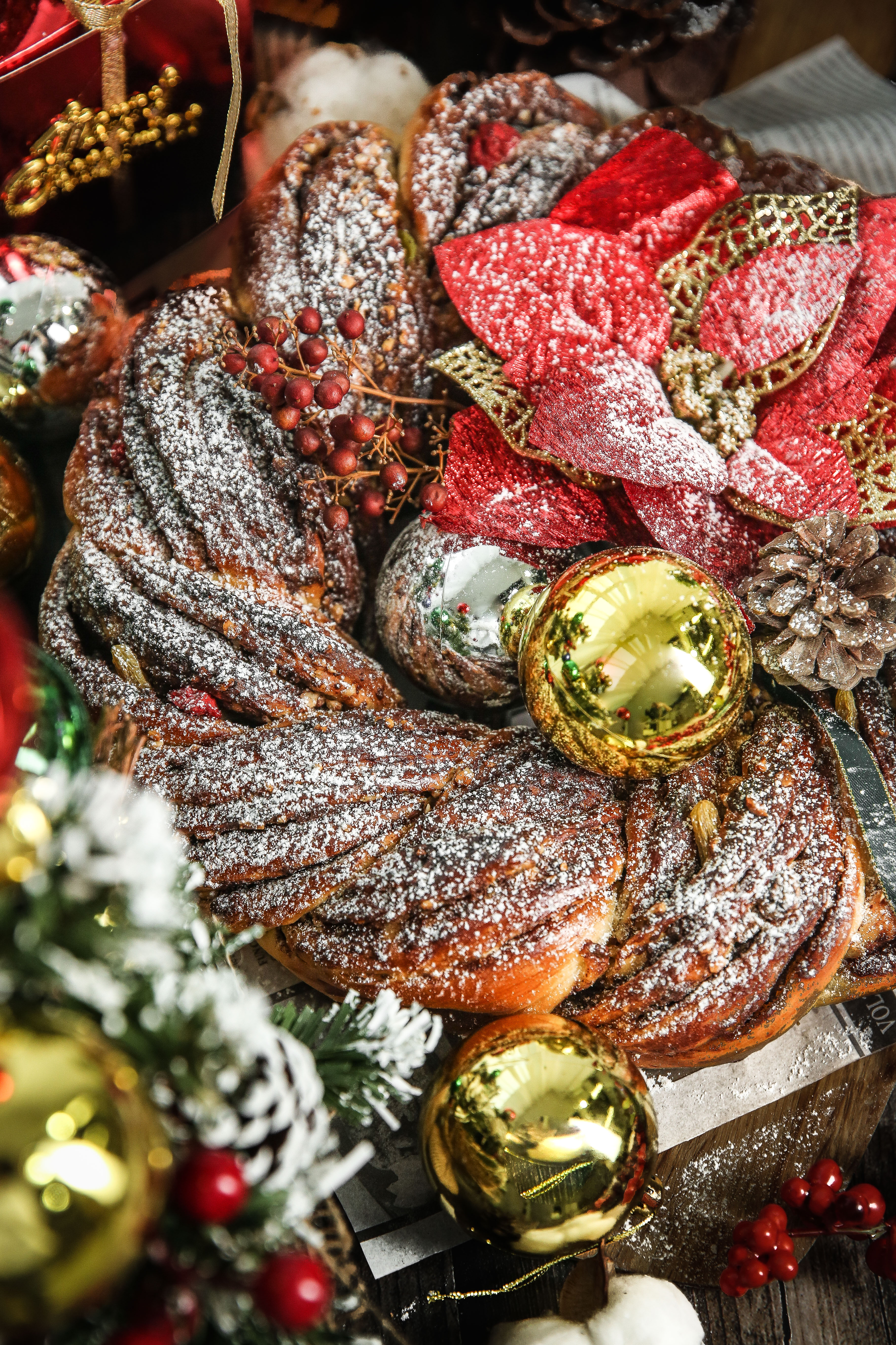 【圣诞巧克力坚果麋鹿花环面包的做法步骤图】Flora刘祎-制作