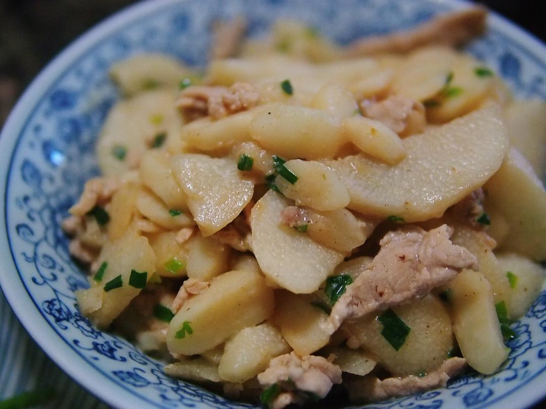 faustina_fanji做的肉炒淮山
