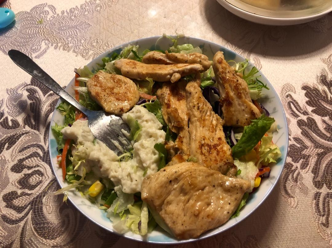 偷时间的我做的健身餐.无油鸡奶奶肉(鸡胸)