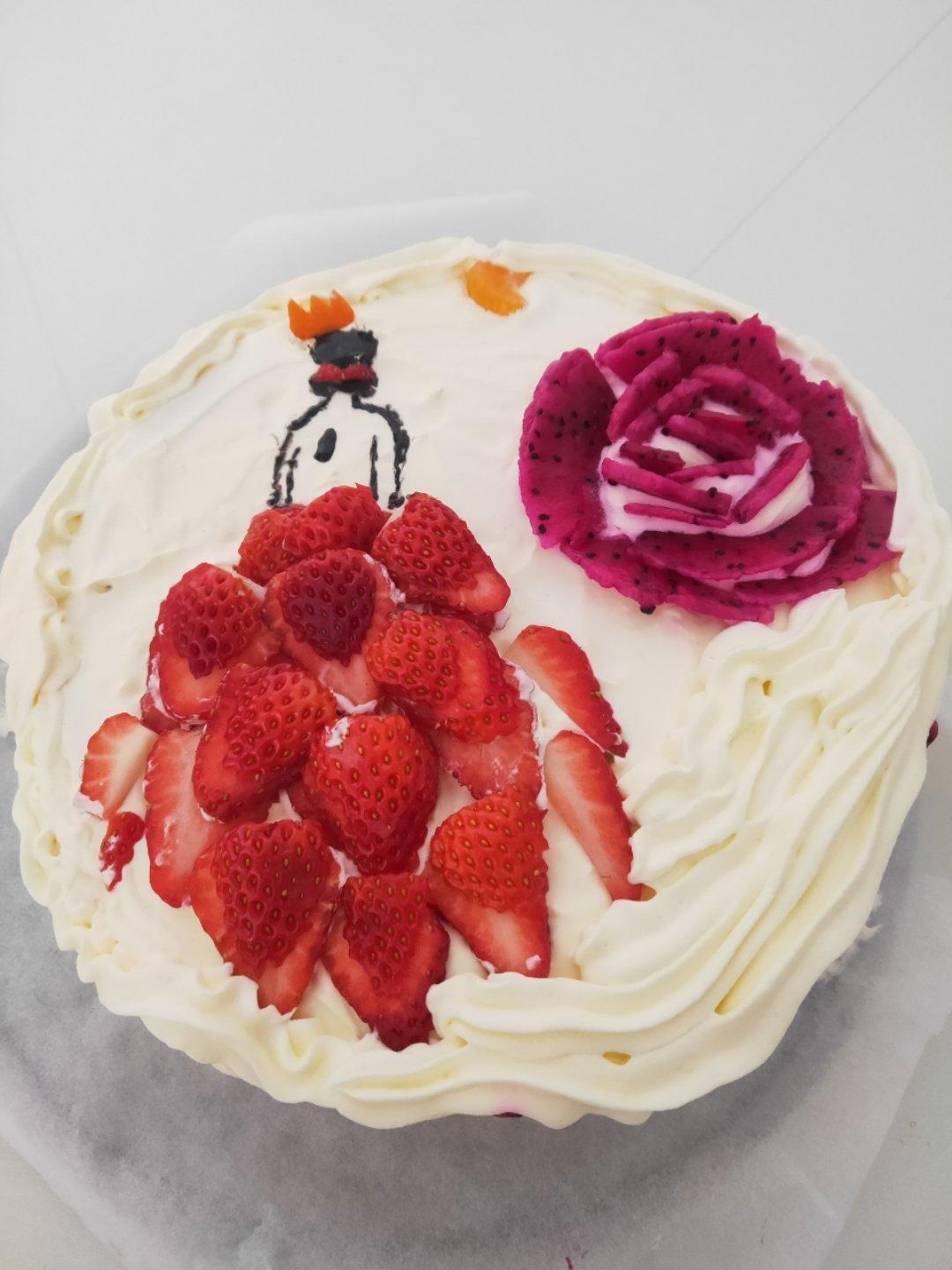 手机用户4208_vcx7做的玫瑰花瓣美女背影生日蛋糕