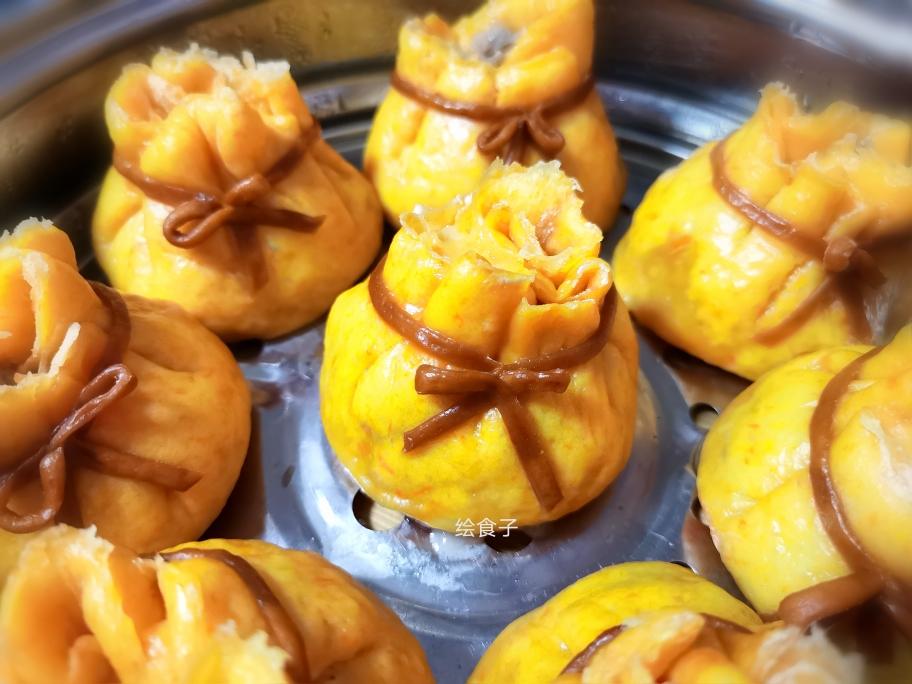 年夜饭-胡萝卜福袋包,胡萝卜牛馒头的做法 步骤5