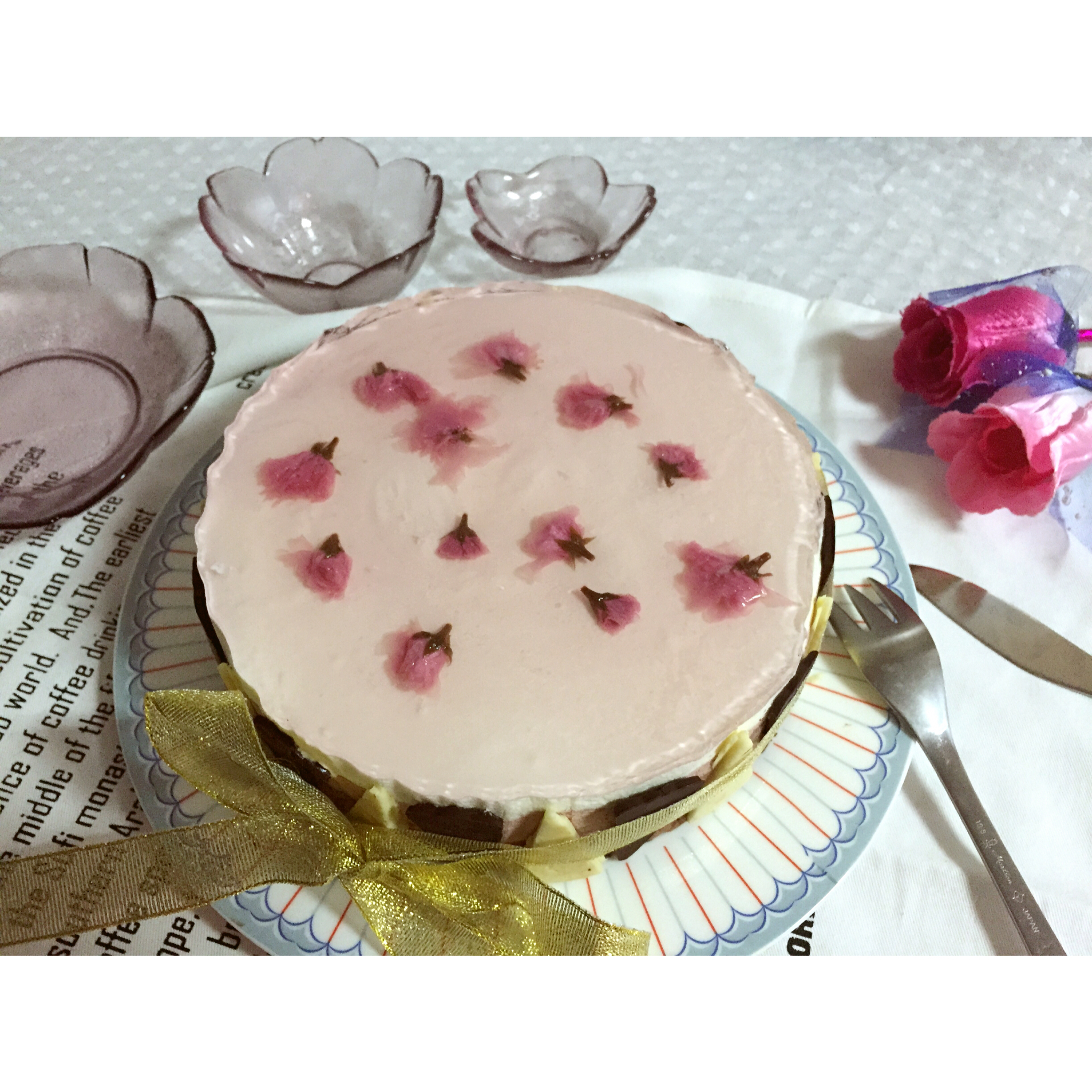 leibaobao00做的樱花彩虹慕斯蛋糕