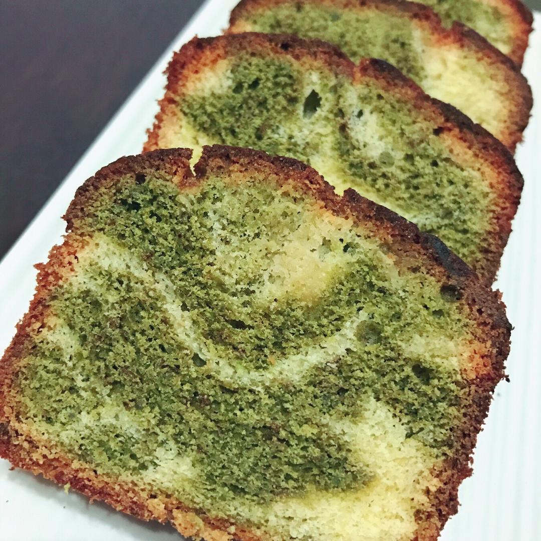 幸福面包做的抹茶大理石磅蛋糕