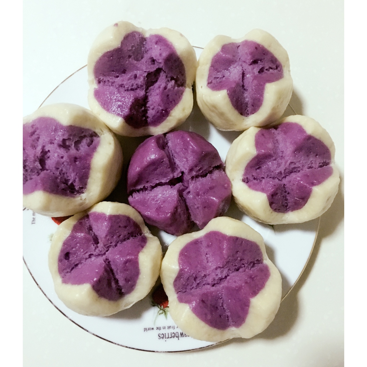 吃货--达人做的紫薯开花馒头