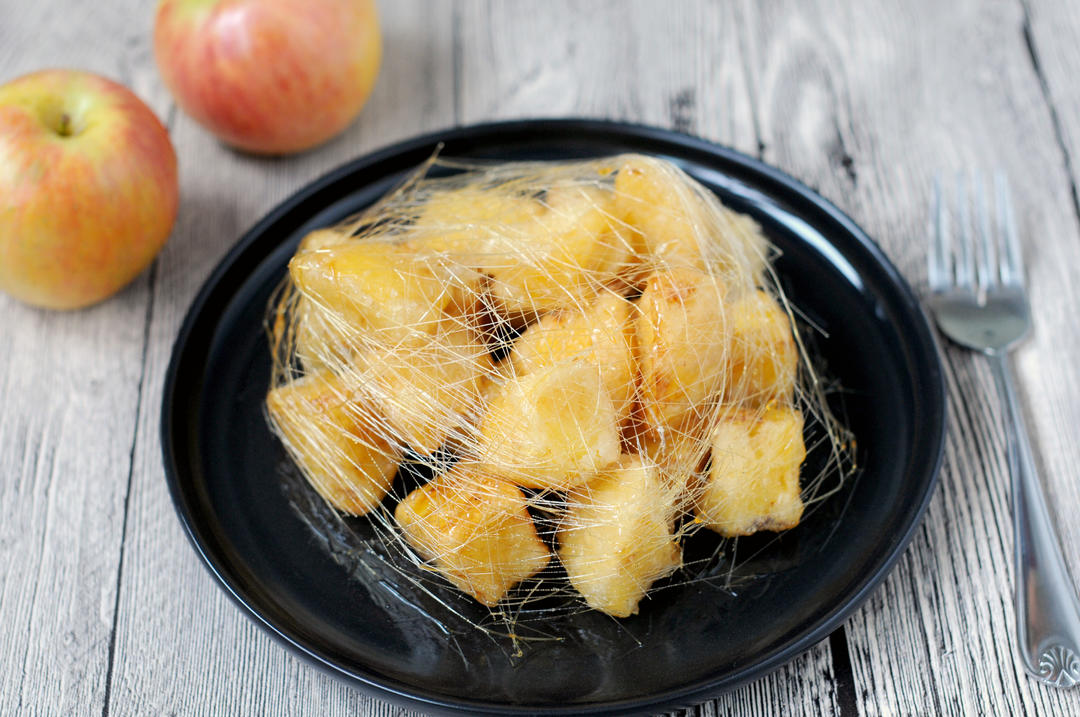 【拔丝苹果 百分百成功 附炒糖过程最详细图解 适合各种拔丝菜品的做法步骤图】千寻树-制作