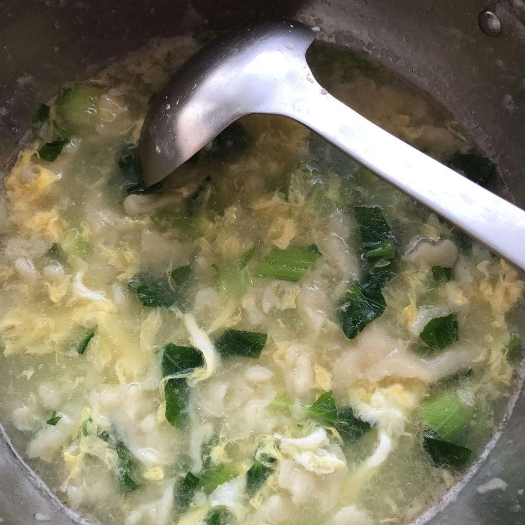 小得瑟a做的青菜鸡蛋面疙瘩汤