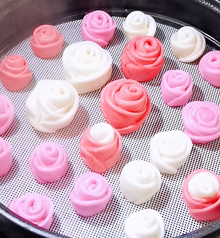 玫瑰花朵生日蛋糕中式蛋糕包子糕点花样造型馒头点心
