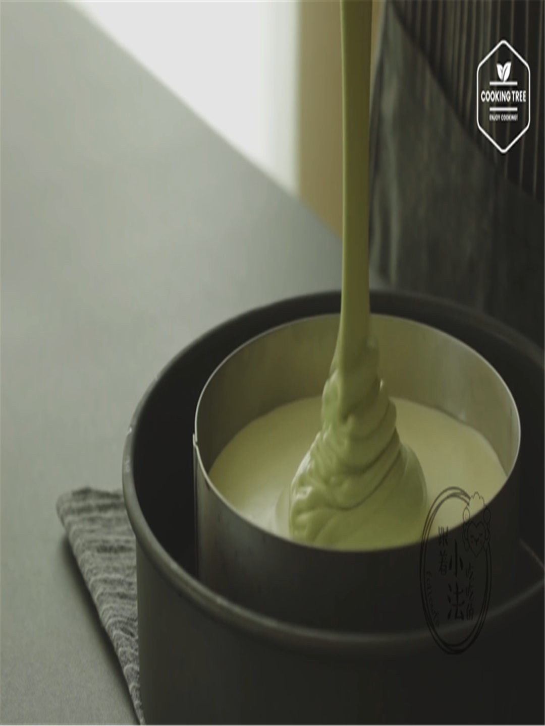 【leTao北海道双层芝士蛋糕,抹茶口味|cooking tree的做法视频_做法步骤】-制作