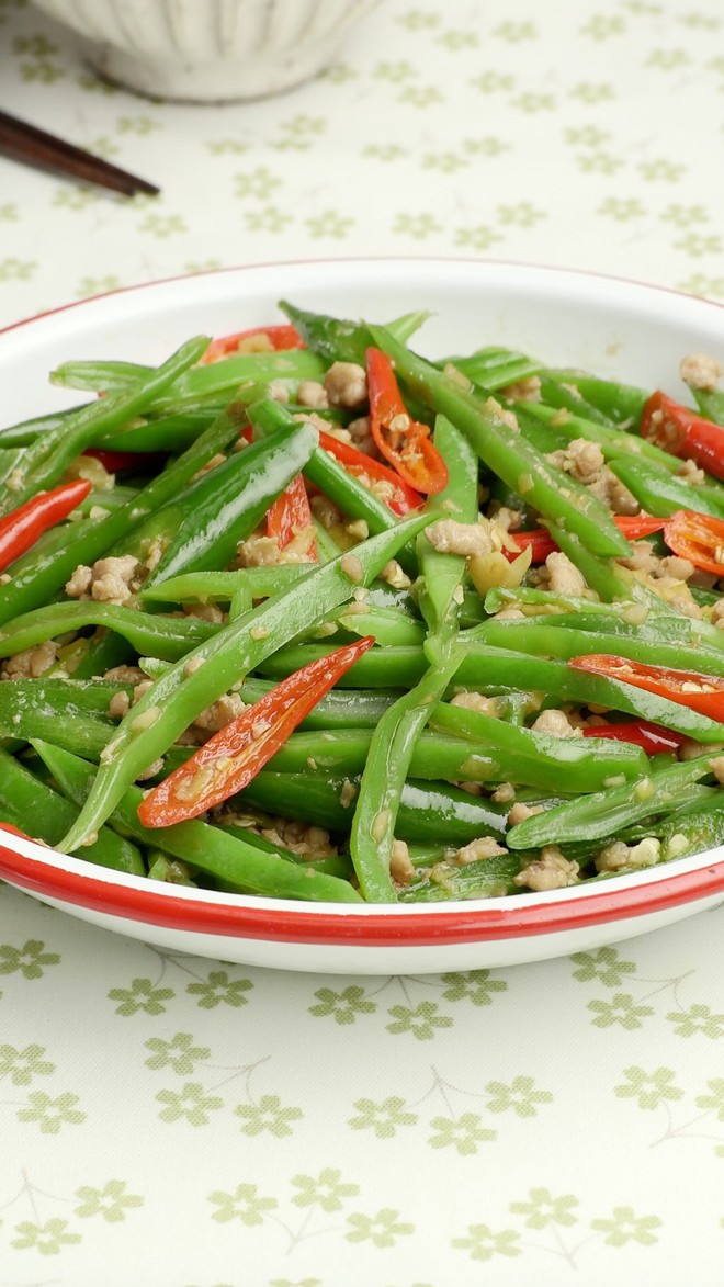 农家小炒豆角的做法