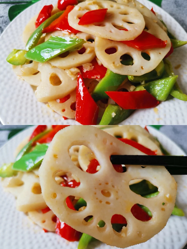 好吃到流泪的青椒炒藕片,原来素菜也可以这么好吃!