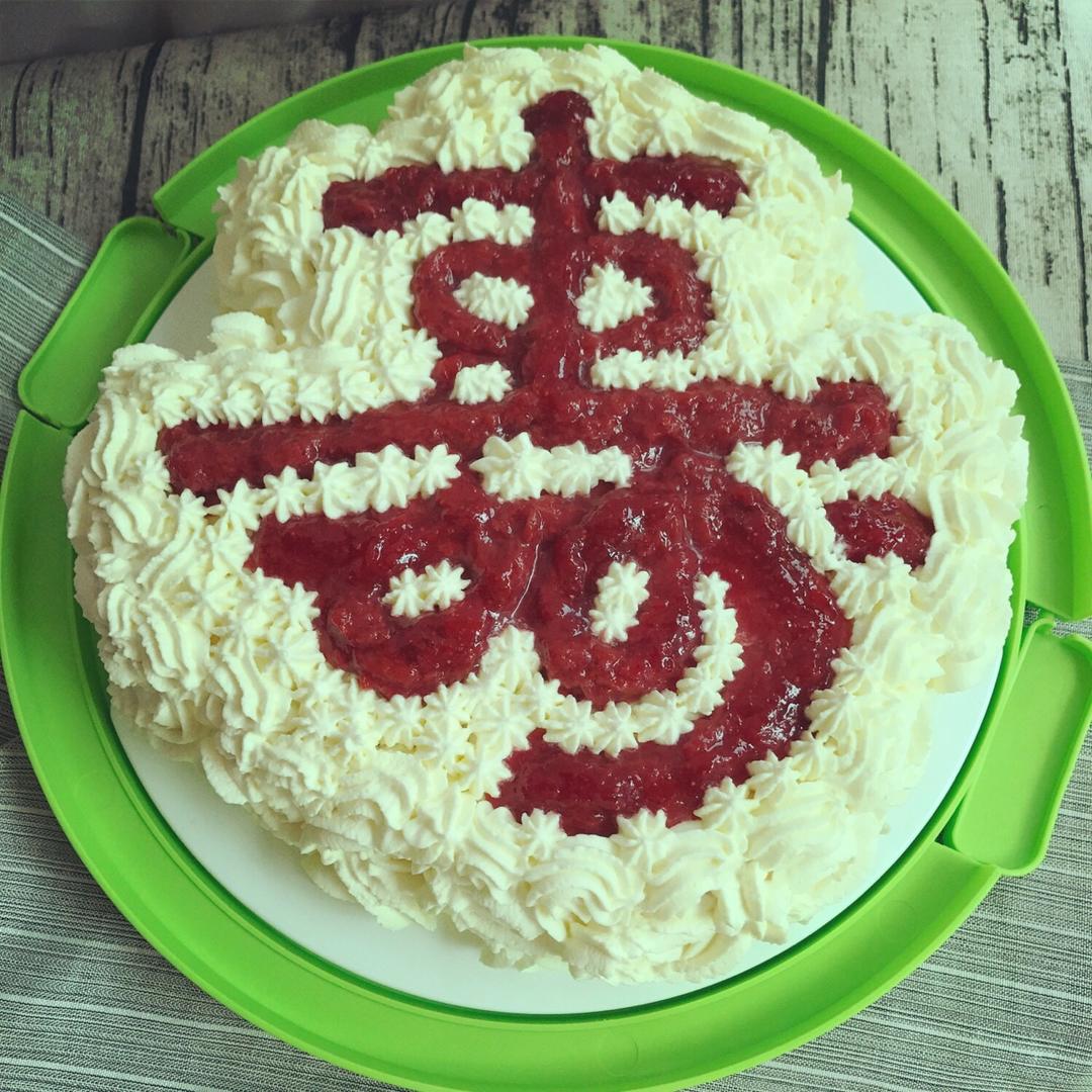 msch做的寿字祝寿蛋糕(含寿桃做法)