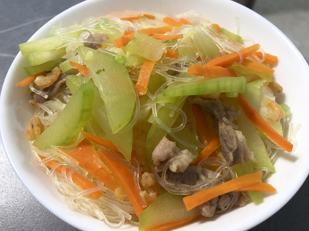 虾米节瓜炒粉丝