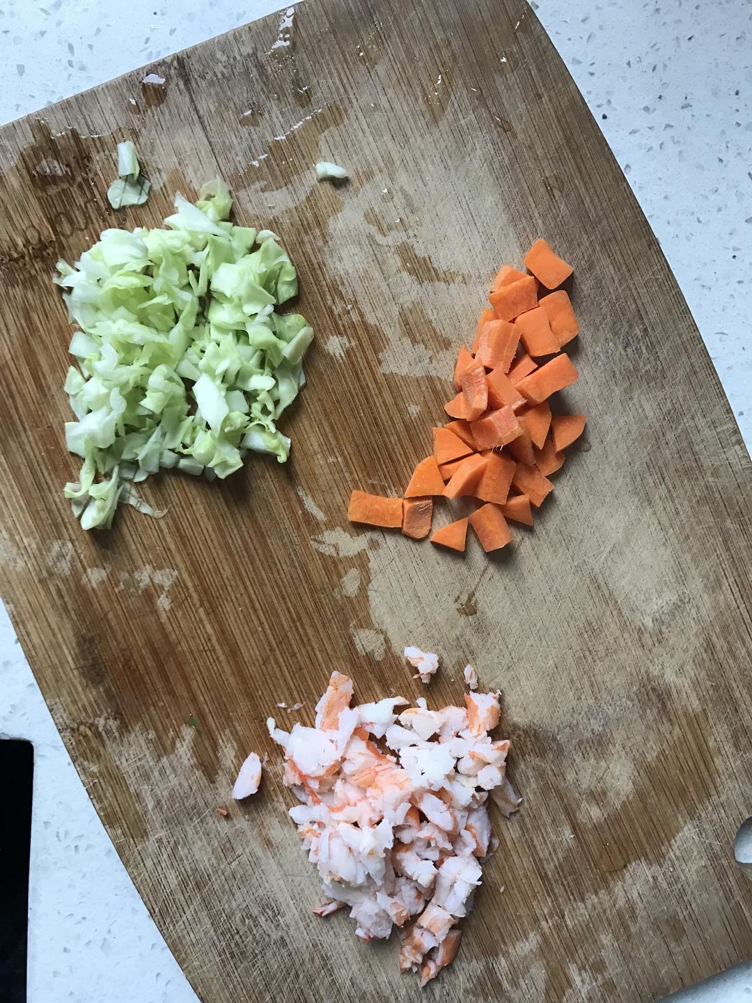 虾仁蔬菜粥,孩子爱吃。