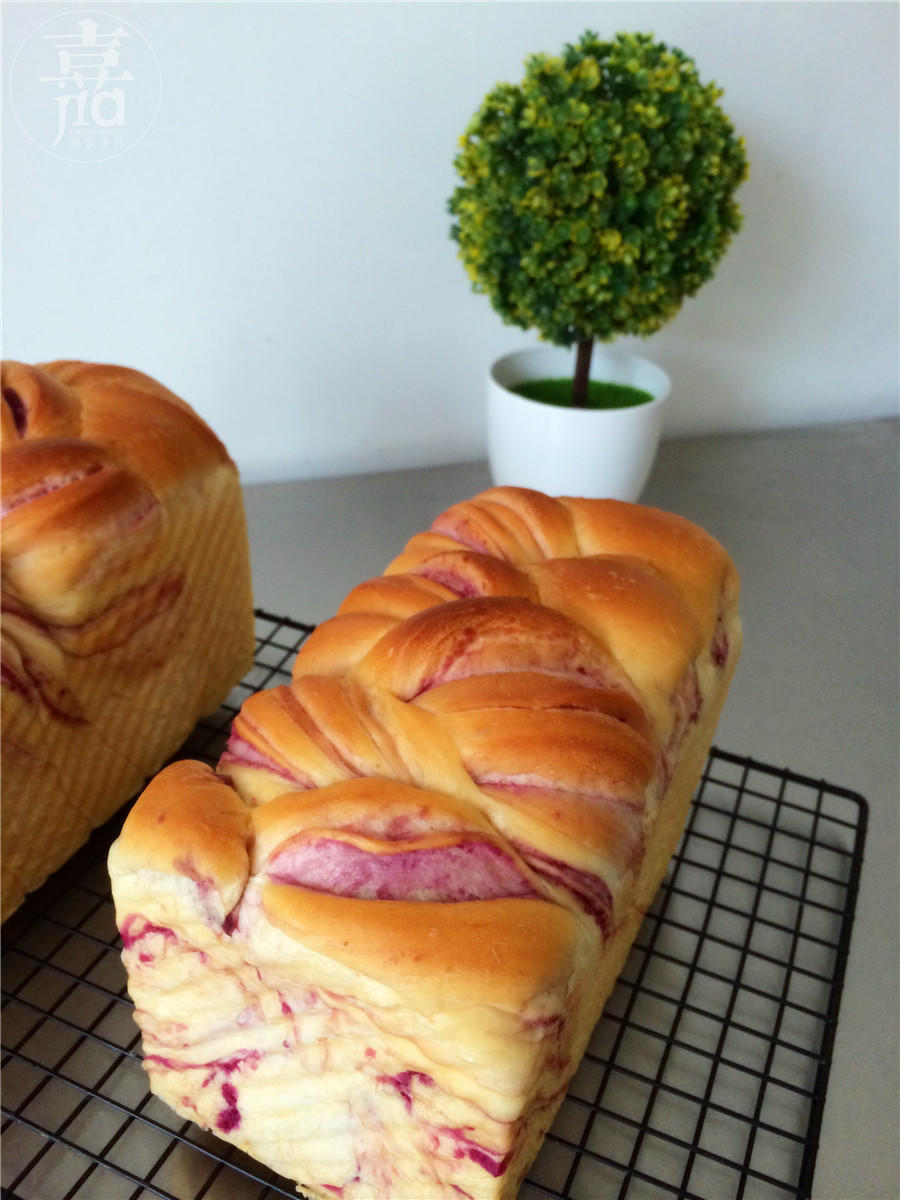 【中种大理石纹紫薯吐司的做法步骤图】嘉嘉的自留地-制作