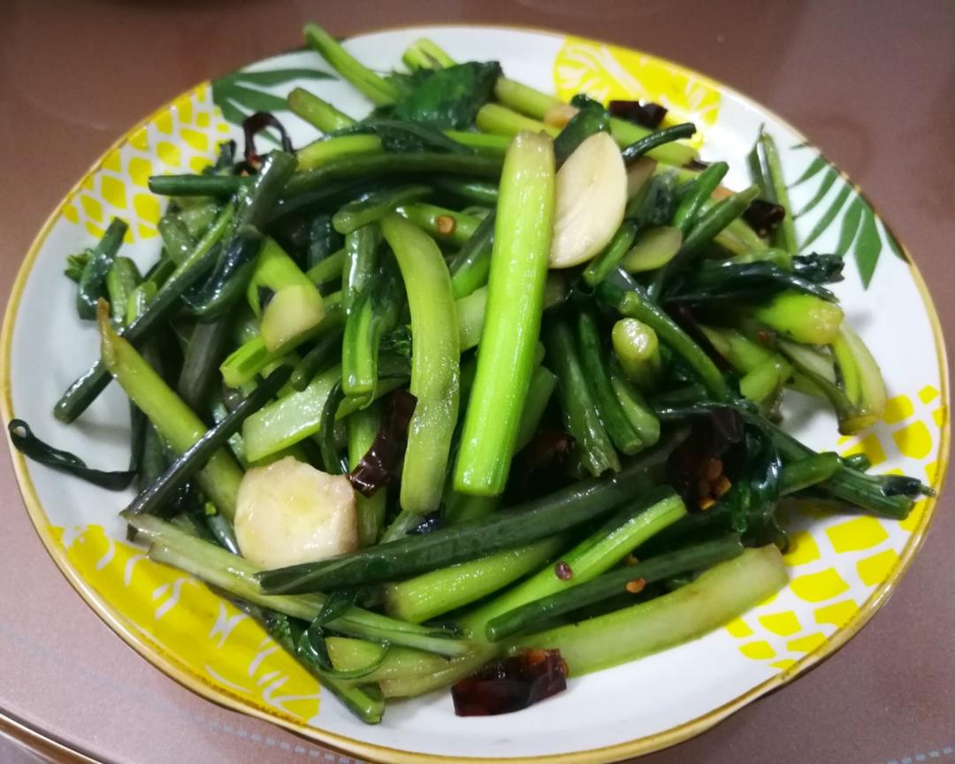 炝炒红菜苔(素菜)