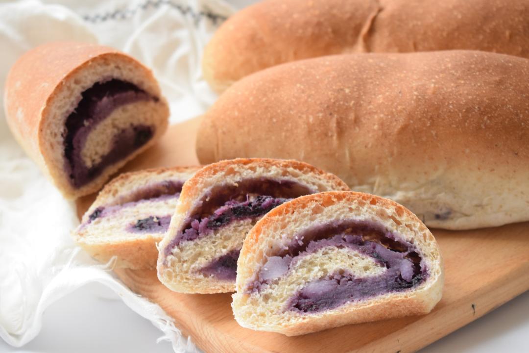 【蓝莓山药全麦面包（一次发酵）的做法步骤图】亦荷yihe-制作