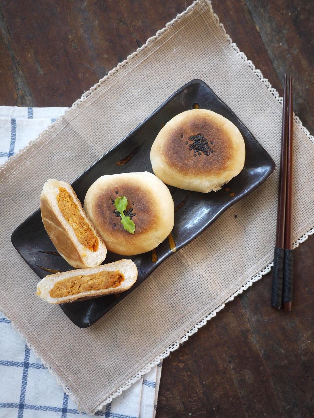 【奶香肉松包【轻卡小食】的做法步骤图】一只有猫病的Sunsun-制作