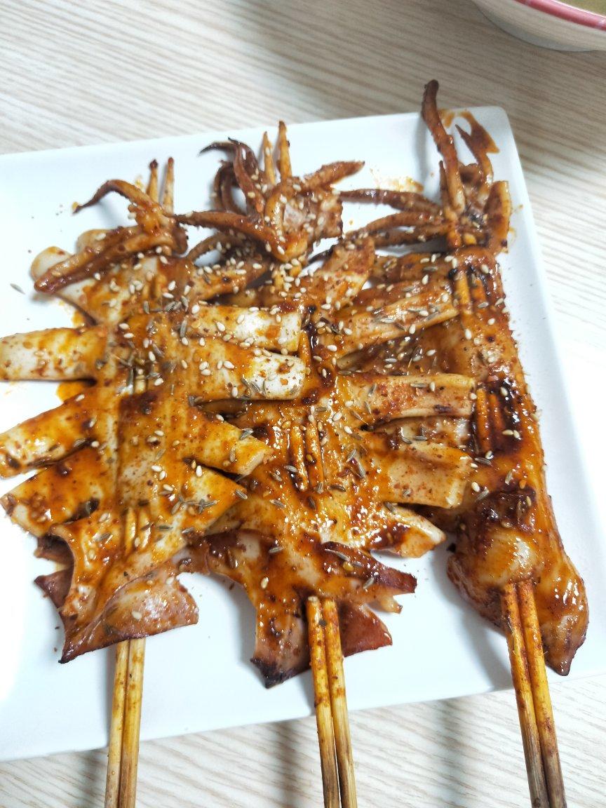饼干糊糊做的烤鱿鱼烤箱版秒杀铁板烧