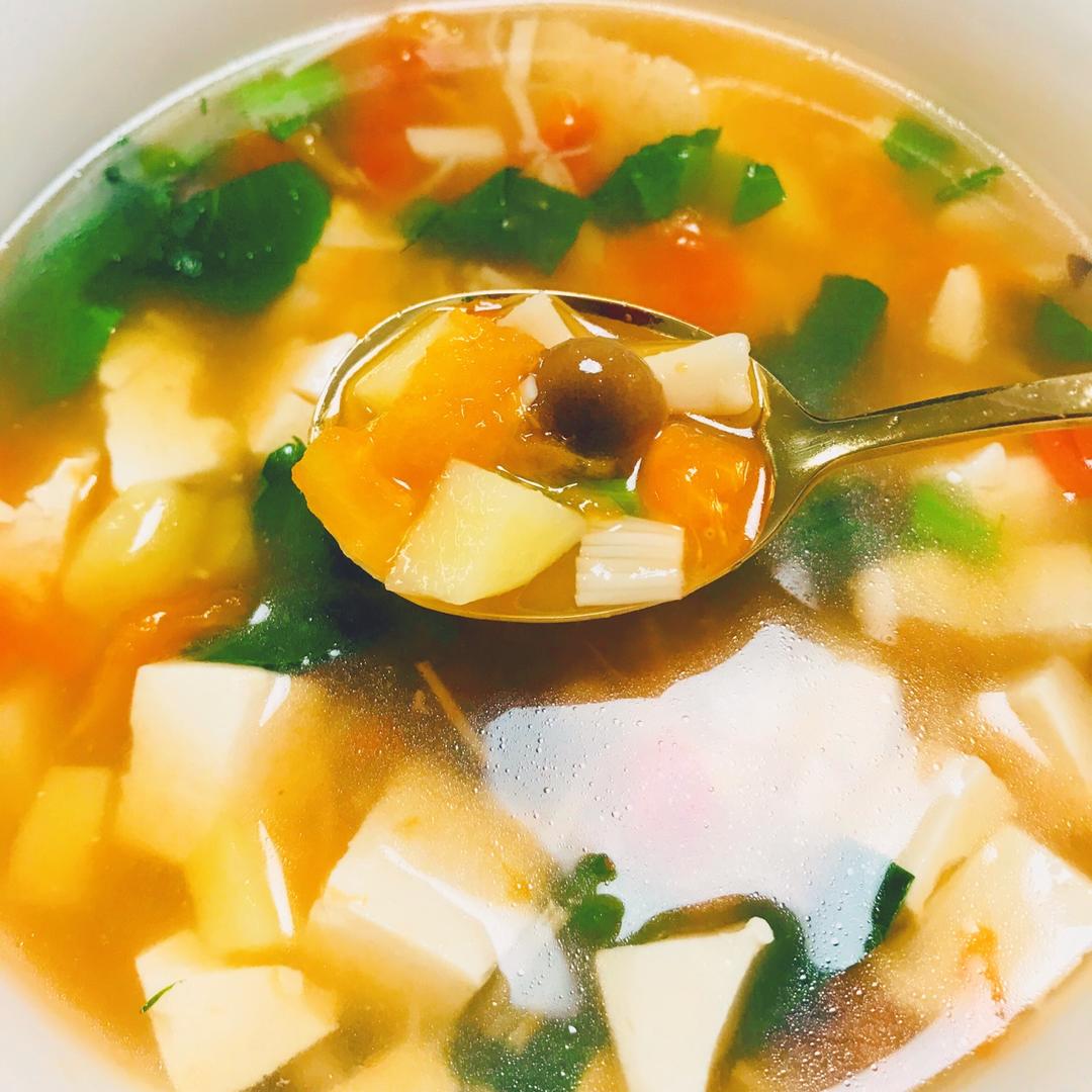 嫩豆腐青菜汤怎么做好吃—— 食材明细内脂豆腐1盒 小青菜少许 盐