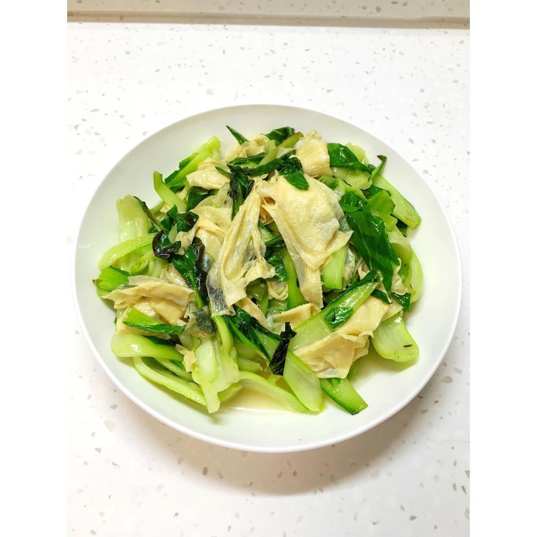 青菜炒豆皮