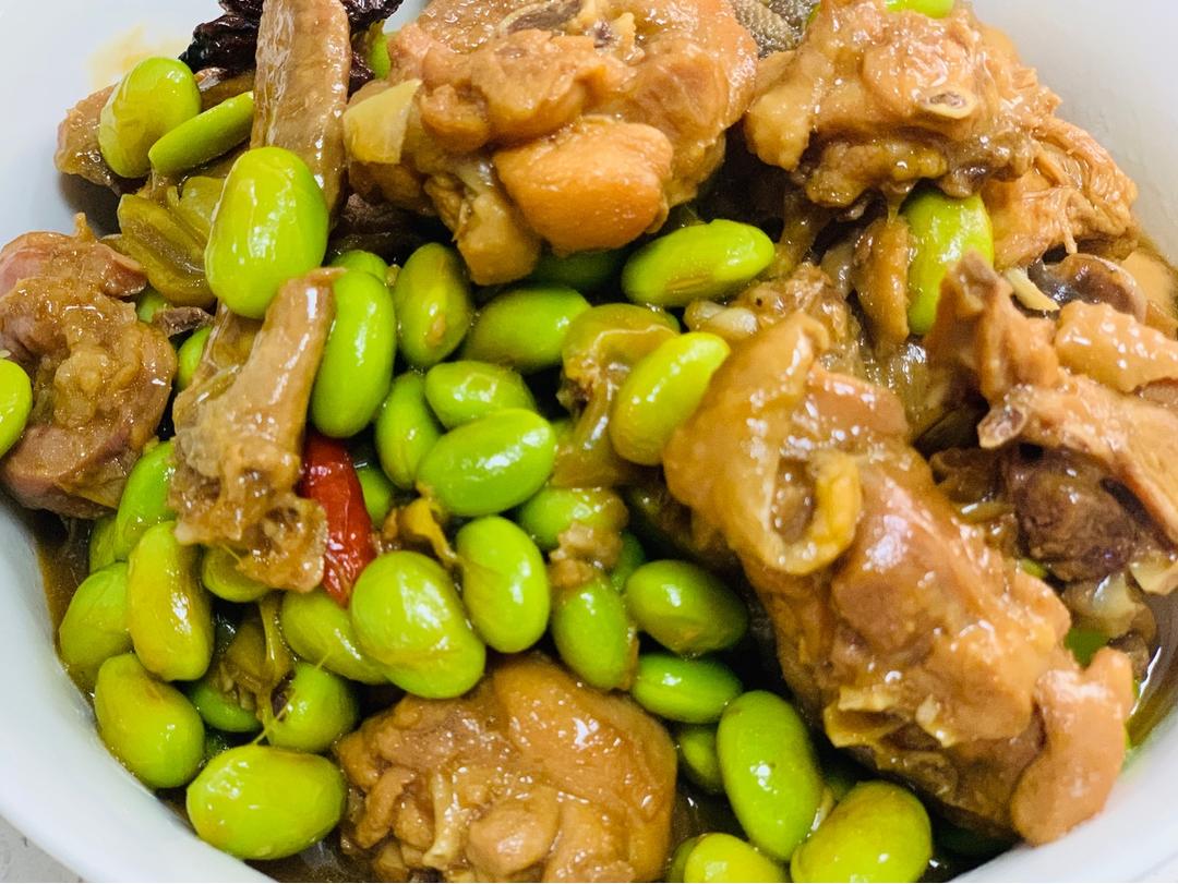 毛豆烧鸡