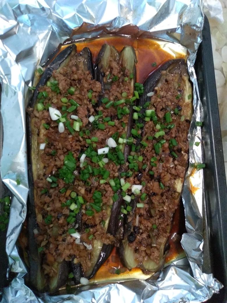孜然味肉沫烤茄子一烤箱版