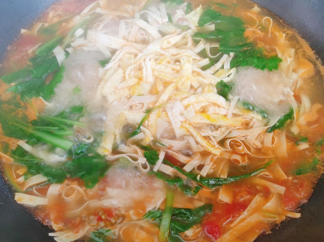 西红柿干豆腐青菜汤