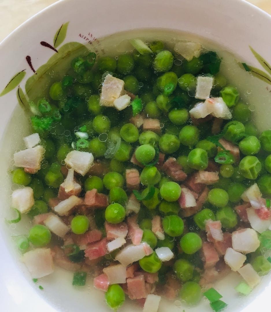 china行云流水做的肉末豌豆汤