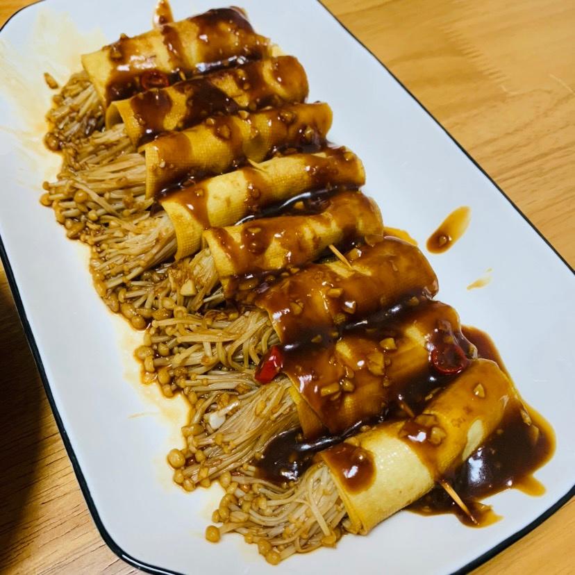 金针菇豆皮卷(低脂不长肉)