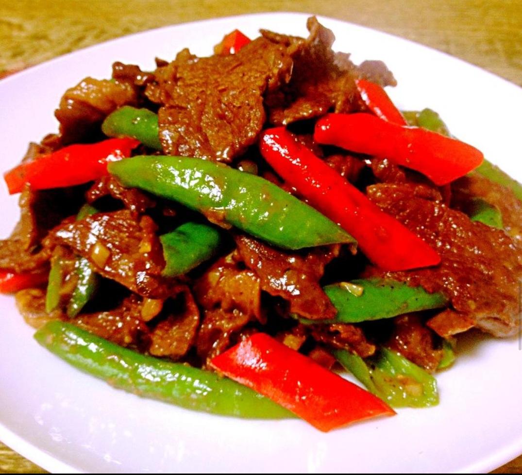 杭椒(青椒)炒牛柳