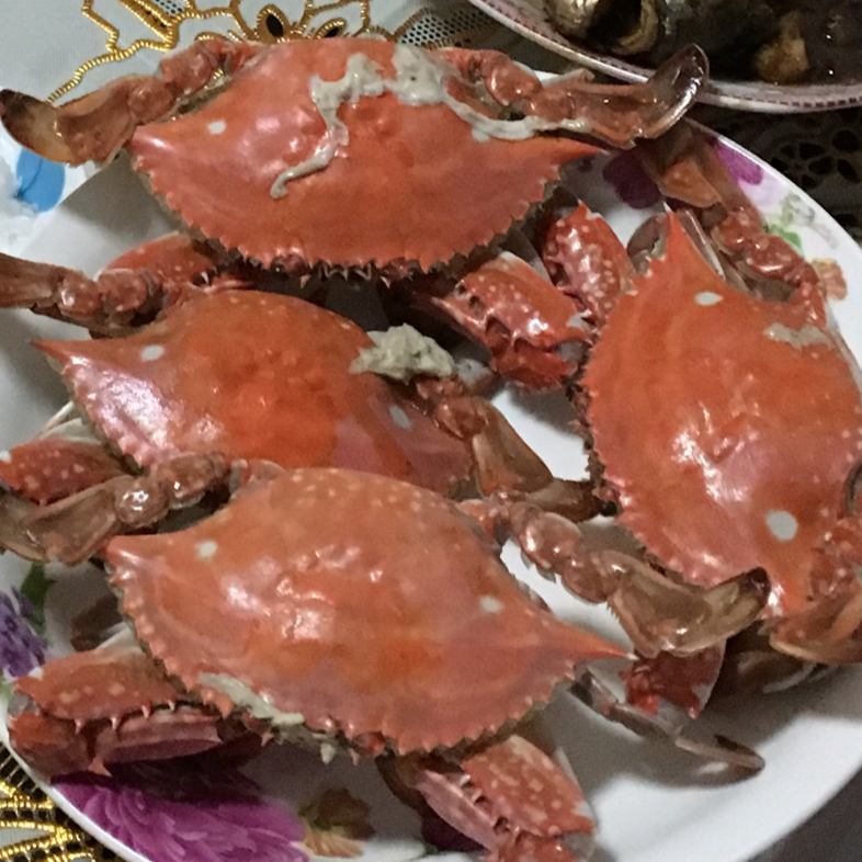 艾米妈妈小厨房做的清蒸梭子蟹