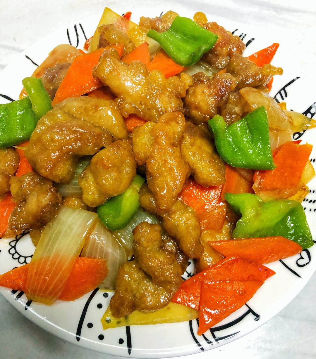 酱汁浓郁下饭菜.东北溜肉段