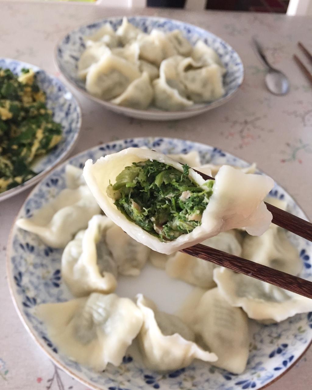 饺子 荠菜肉水饺 杨丁丁做的荠菜肉水饺  赞 面粉,盐,五花肉,荠菜,葱