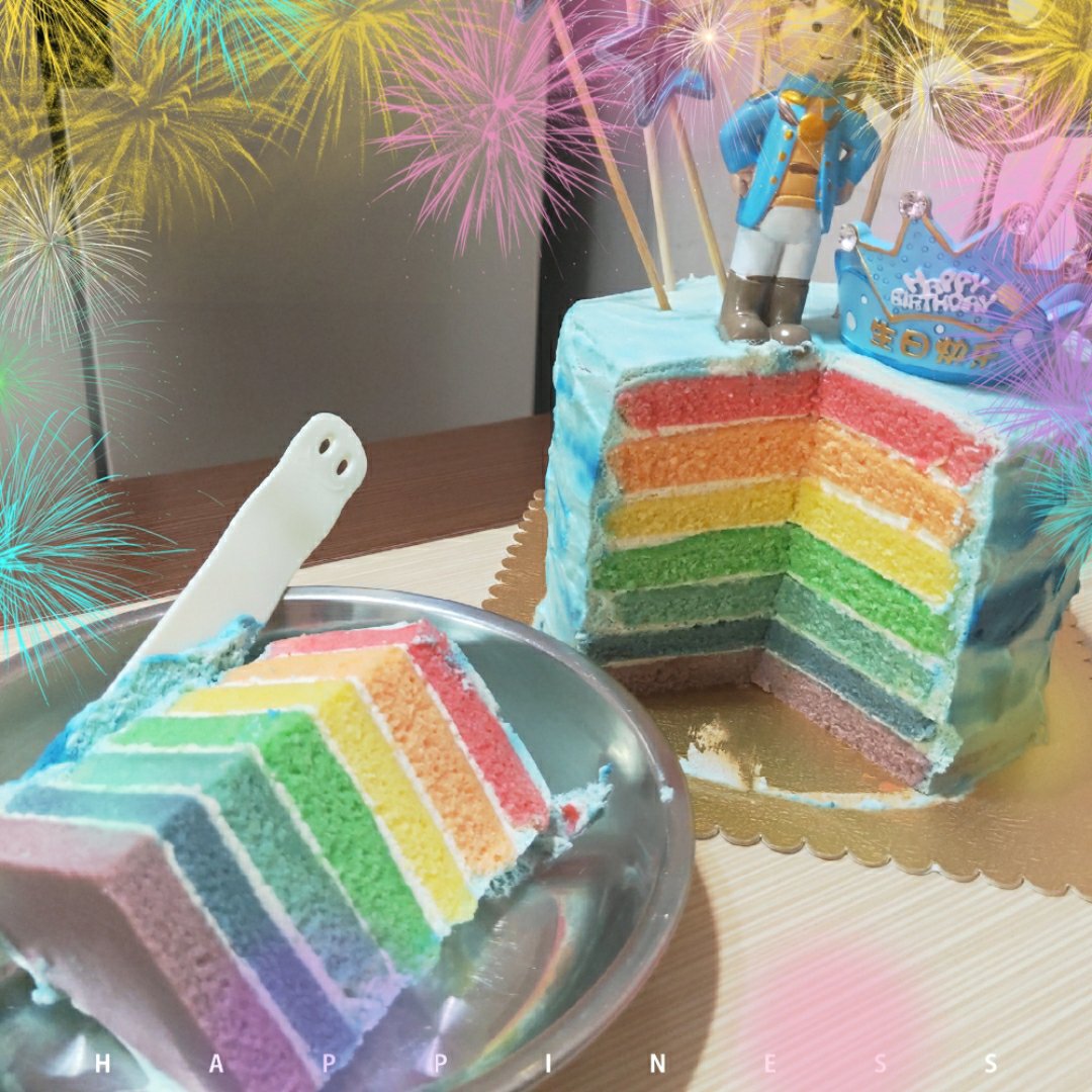 junrao0130做的彩虹蛋糕