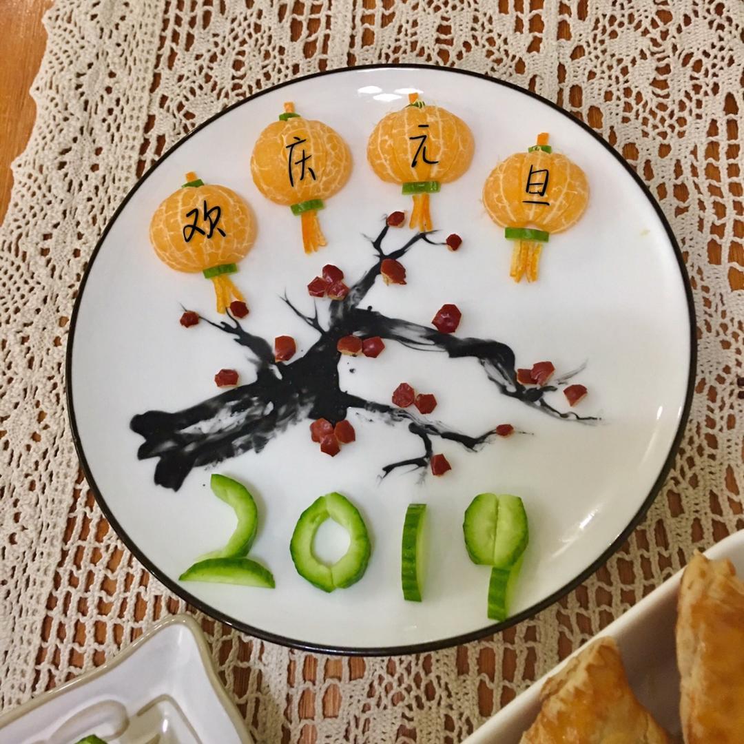木木srz做的超简单的梅花水果摆盘