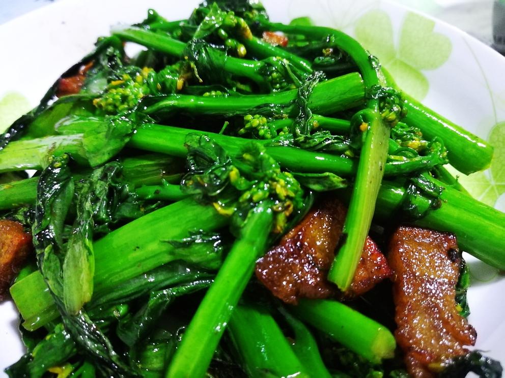 猪油渣炒菜心